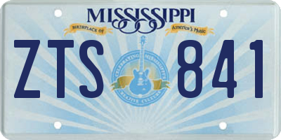 MS license plate ZTS841