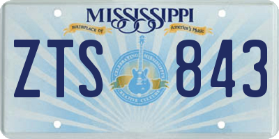 MS license plate ZTS843