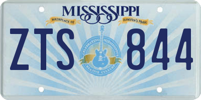 MS license plate ZTS844