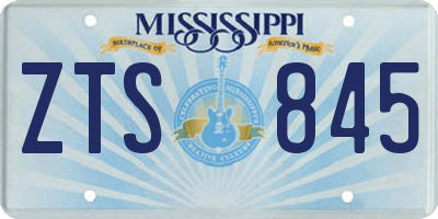MS license plate ZTS845