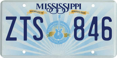 MS license plate ZTS846