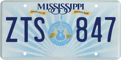 MS license plate ZTS847