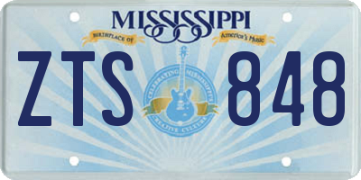 MS license plate ZTS848