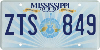 MS license plate ZTS849