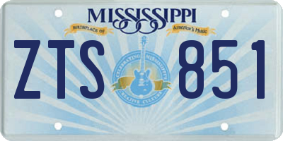 MS license plate ZTS851