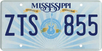 MS license plate ZTS855
