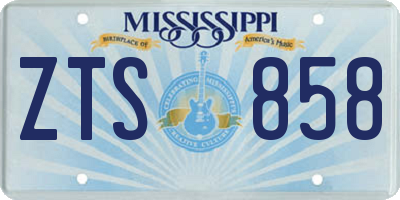 MS license plate ZTS858