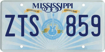 MS license plate ZTS859