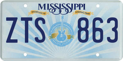 MS license plate ZTS863