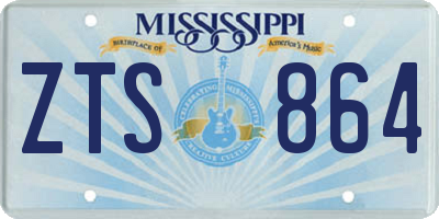 MS license plate ZTS864