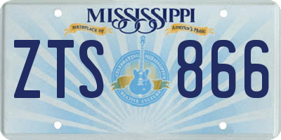 MS license plate ZTS866