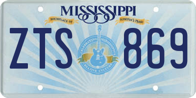 MS license plate ZTS869