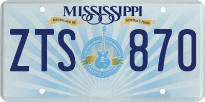 MS license plate ZTS870