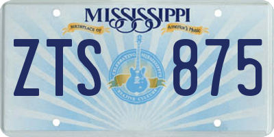 MS license plate ZTS875