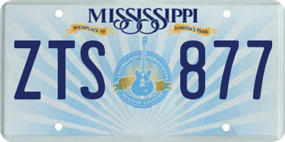 MS license plate ZTS877
