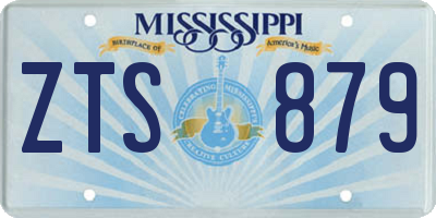 MS license plate ZTS879
