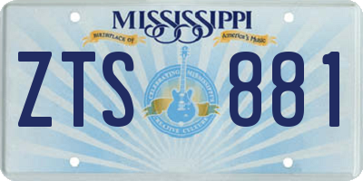MS license plate ZTS881