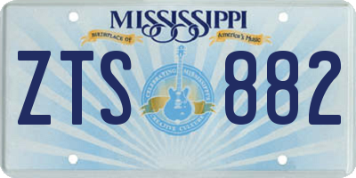 MS license plate ZTS882