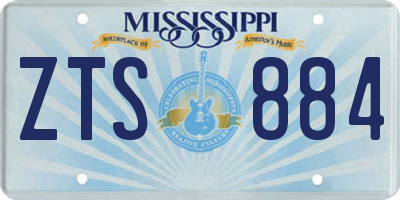 MS license plate ZTS884