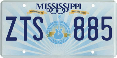 MS license plate ZTS885