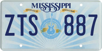 MS license plate ZTS887