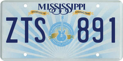 MS license plate ZTS891