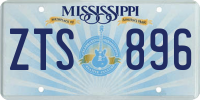 MS license plate ZTS896