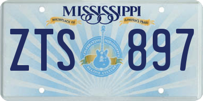 MS license plate ZTS897
