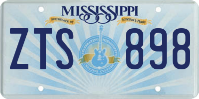 MS license plate ZTS898