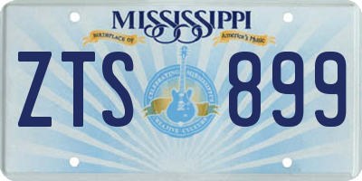 MS license plate ZTS899