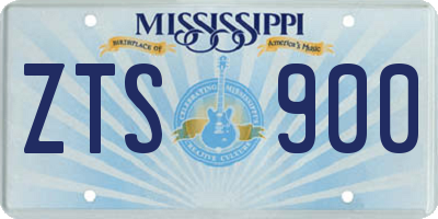 MS license plate ZTS900