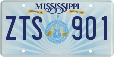 MS license plate ZTS901