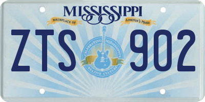 MS license plate ZTS902