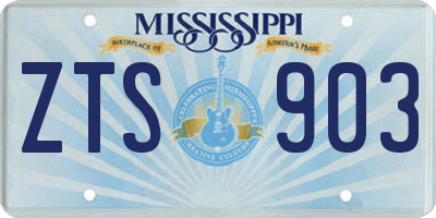 MS license plate ZTS903