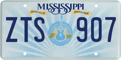 MS license plate ZTS907