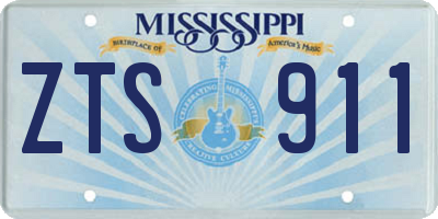 MS license plate ZTS911