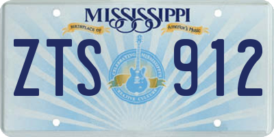 MS license plate ZTS912
