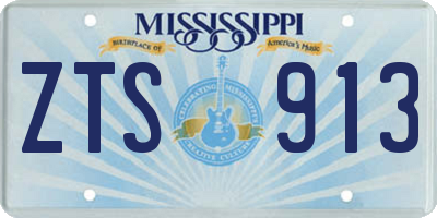 MS license plate ZTS913