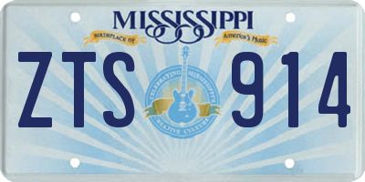 MS license plate ZTS914