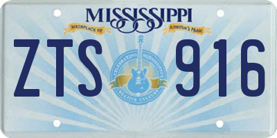 MS license plate ZTS916
