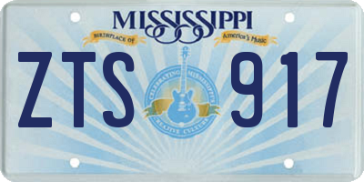 MS license plate ZTS917