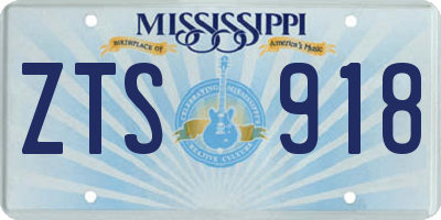MS license plate ZTS918