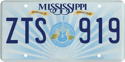 MS license plate ZTS919