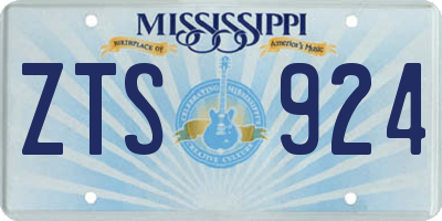 MS license plate ZTS924