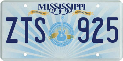 MS license plate ZTS925