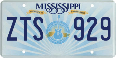 MS license plate ZTS929