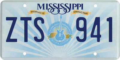 MS license plate ZTS941