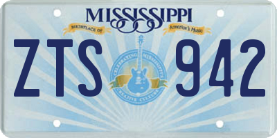MS license plate ZTS942