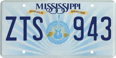 MS license plate ZTS943