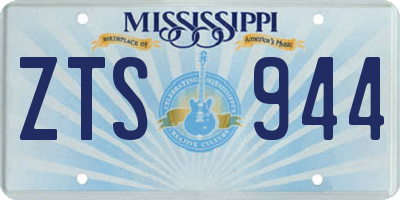 MS license plate ZTS944